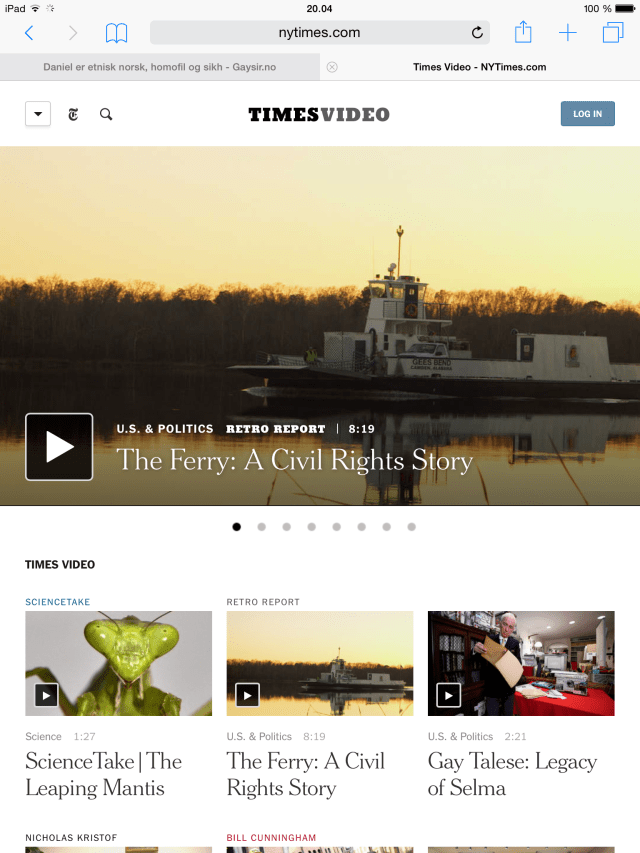 Skjermdump fra www.nytimes.com